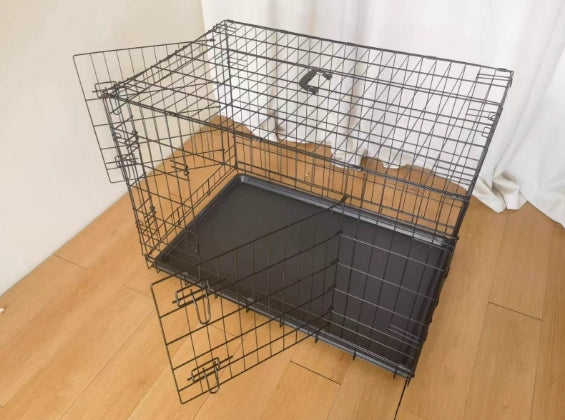 KFX-5648317 Folding Metal Dog Cage with Multiple Size Options for Comfort and Safety