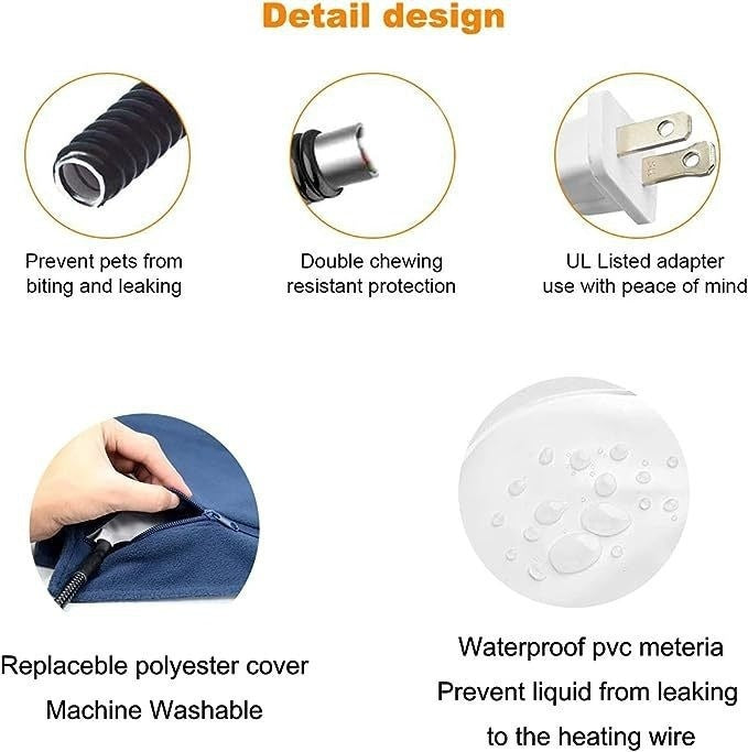 KFX-5651261 Electric Heating Blanket for Pets - Gray, Infinite Temperature Control, 30x40cm