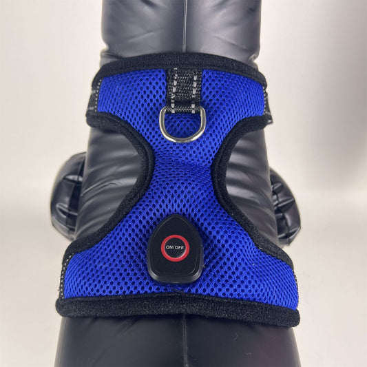 KFX-5651901 LED Luminous Pet Harness with USB Rechargeable Chest Strap - Available in Blue, Green, and Pink