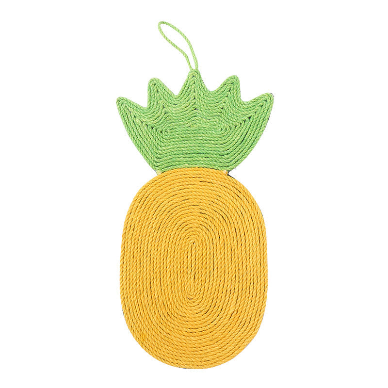 KFX-5654461 Sisal Rope Cat Scratch Pad - Pineapple and Chicken Drumstick Design, Multi-Purpose Claw Grinding Mat