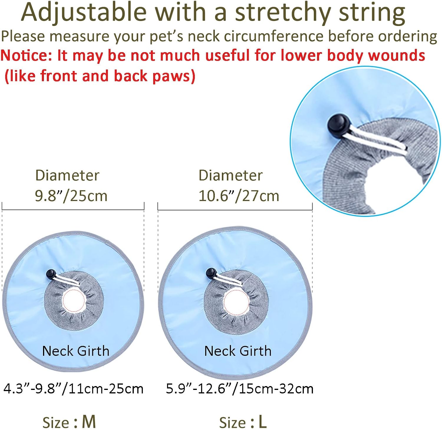 KFX-5654589 Waterproof Adjustable Cat Recovery Collar - Lightweight Protective Cone for Wound Healing