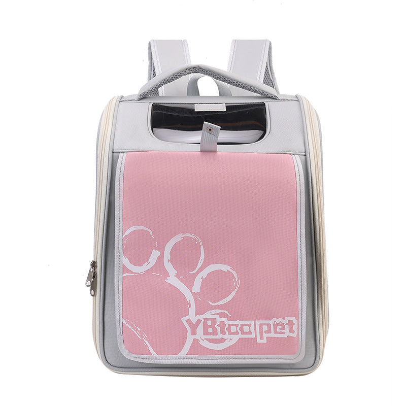 KFX-5654845 Large Capacity Breathable Pet Bag in Milky White, Pink, Blue, and Khaki - Oxford Cloth with Steel Wire Support