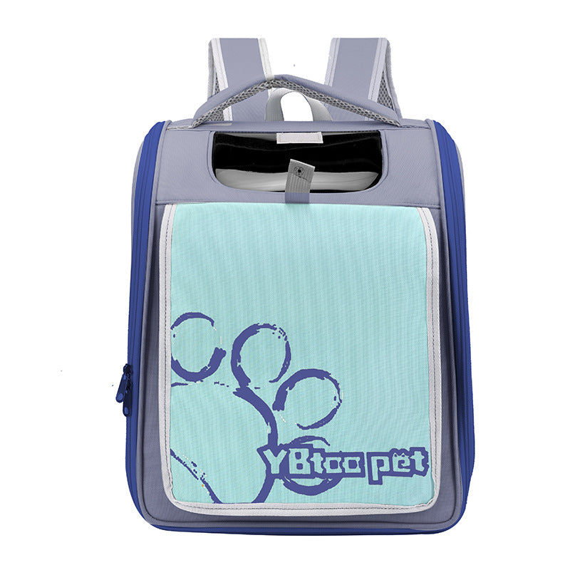 KFX-5654845 Large Capacity Breathable Pet Bag in Milky White, Pink, Blue, and Khaki - Oxford Cloth with Steel Wire Support
