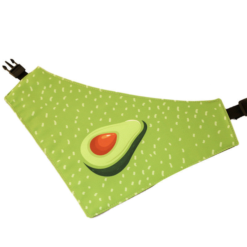 KFX-5654973 Avocado Pattern Triangle Scarf for Pets – Universal Fit for Dogs and Cats, Waterproof Polyester, All Seasons
