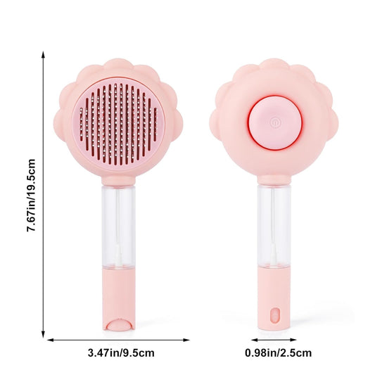 KFX-5655869 Self-Cleaning 3-in-1 Cat Brush with Spray Function for Shedding and Grooming