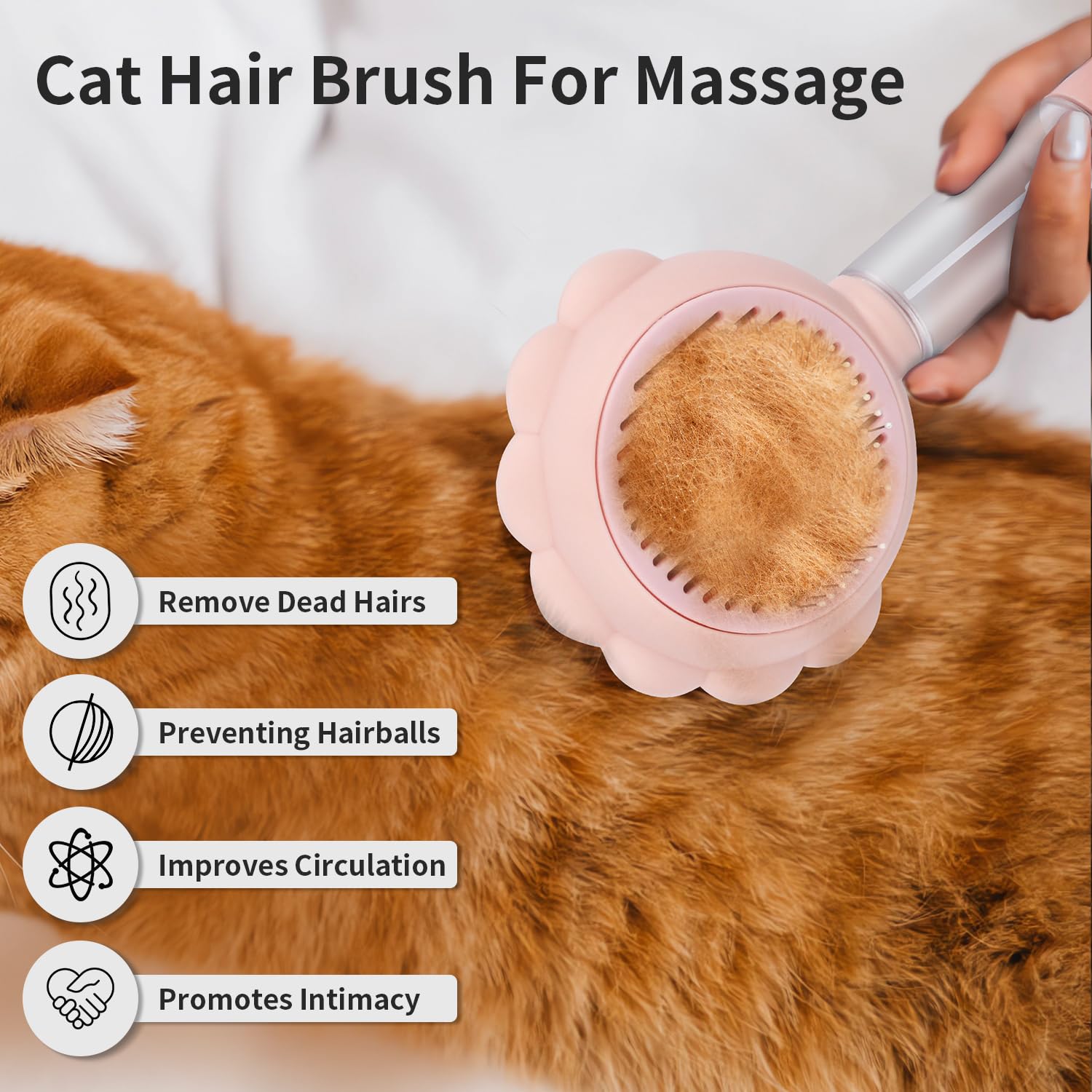 KFX-5655869 Self-Cleaning 3-in-1 Cat Brush with Spray Function for Shedding and Grooming