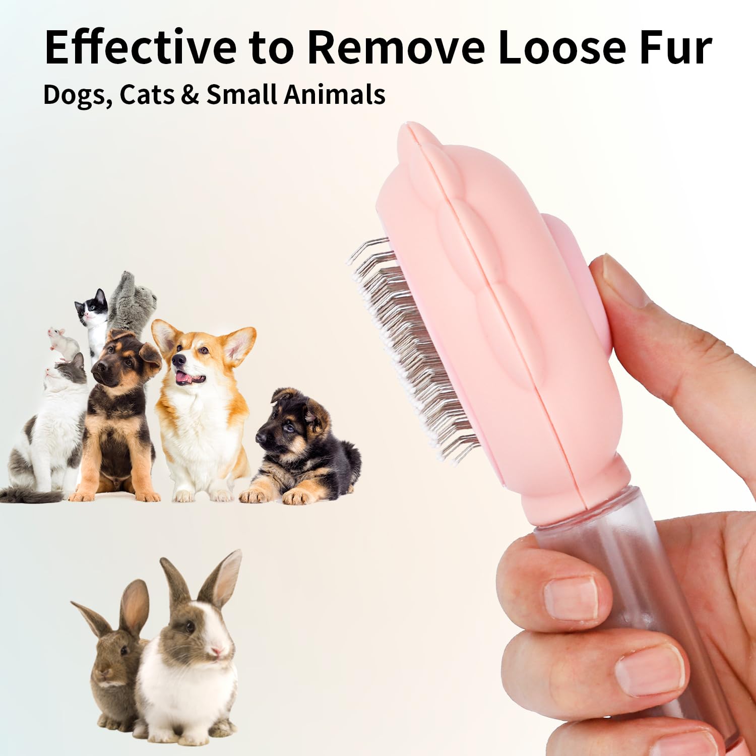 KFX-5655869 Self-Cleaning 3-in-1 Cat Brush with Spray Function for Shedding and Grooming