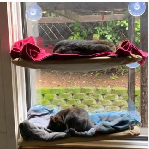 KFX-5657021 Washable Window-Mounted Cat Hammock Seat for Comfortable Lounging and Relaxation