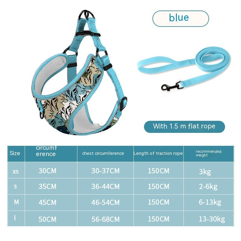 KFX-5657661 Reflective Mesh Vest-style Dog Harness with Leash - Multiple Colors Available