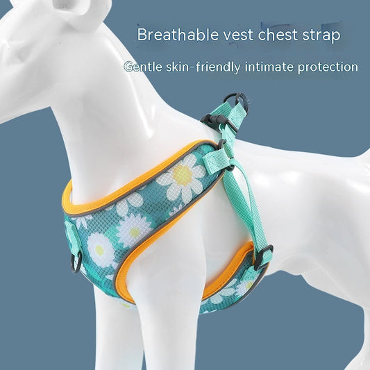KFX-5657661 Reflective Mesh Vest-style Dog Harness with Leash - Multiple Colors Available