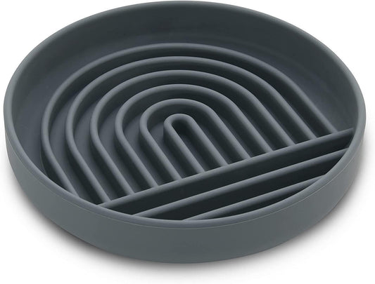 KFX-5658557 Simple Slow Feeding Bowl for Cats and Dogs - Silicone Pet Tableware in Pink, Gray, Light Green