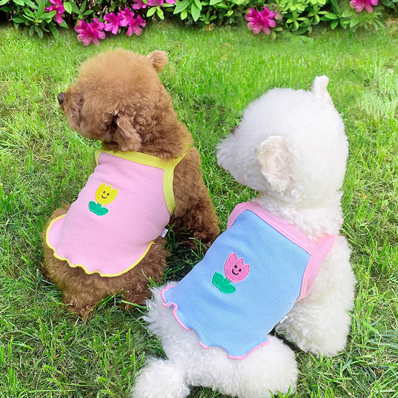 KFX-5660733 Lightweight Cotton Dog Vest and Skirt Set for Summer Wear