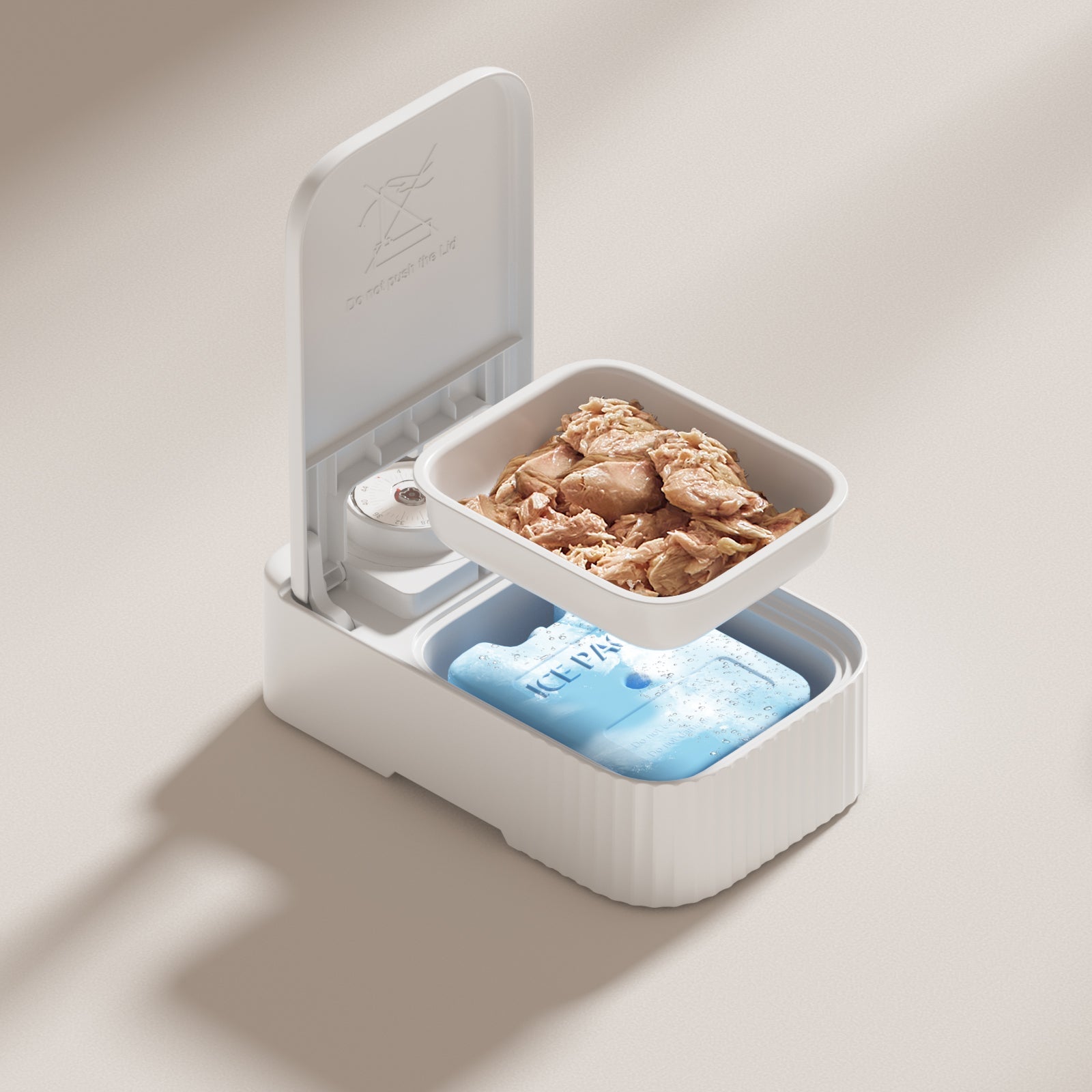 KFX-5661629 Automatic Pet Feeder with 48-Hour Timer and Ice Crystal Box for Freshness