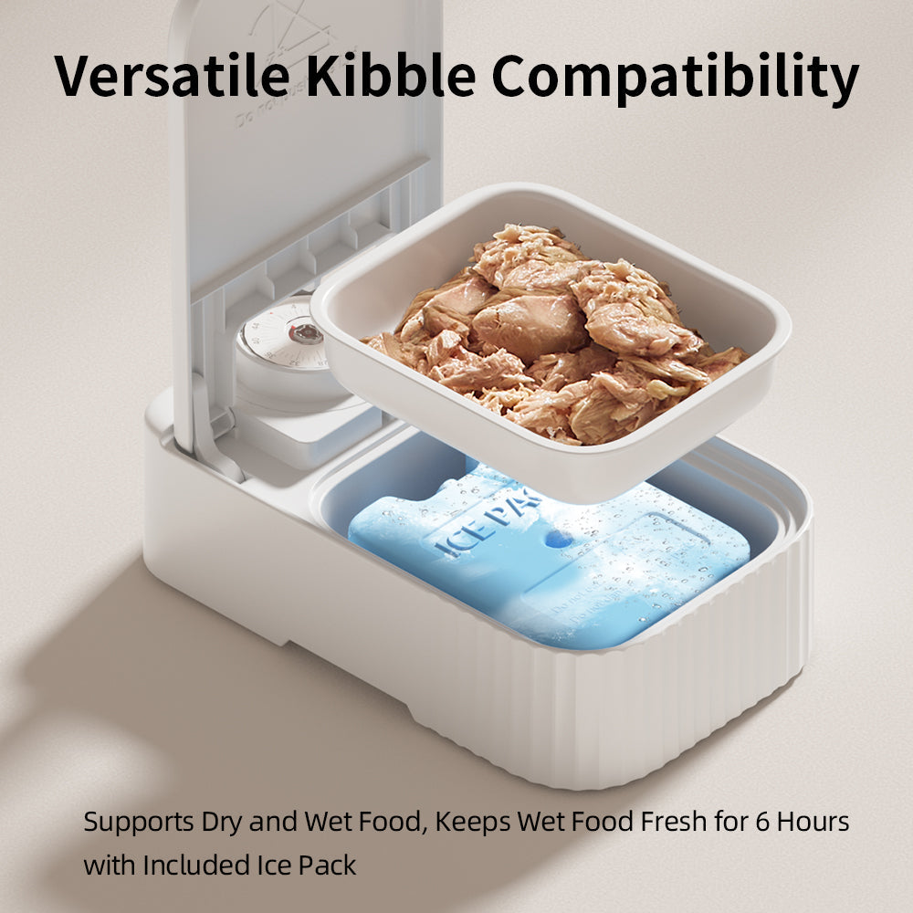 KFX-5661629 Automatic Pet Feeder with 48-Hour Timer and Ice Crystal Box for Freshness