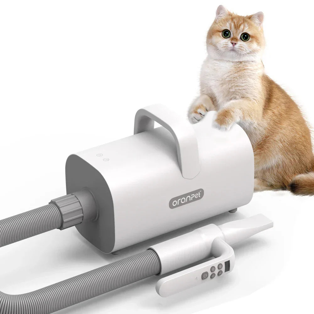 KFX-566163 Portable Stainless Steel Pet Hair Dryer and Grooming Kit with Brushes and Combs for Dogs and Cats