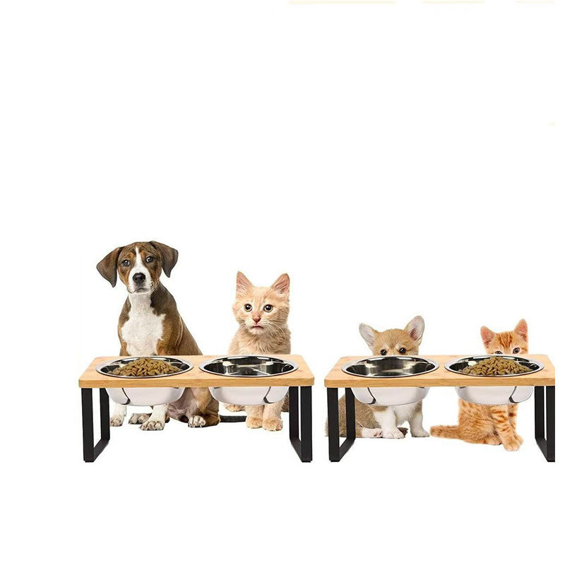 KFX-5662141 Elevated Stainless Steel Pet Bowl with Anti-Tip Design and Large Capacity