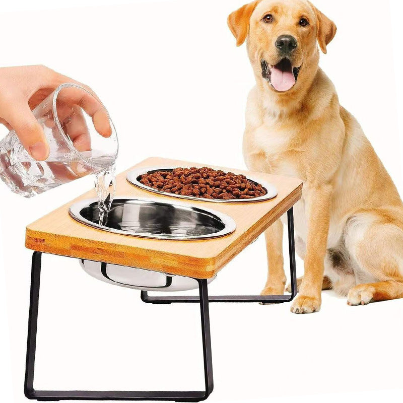 KFX-5662141 Elevated Stainless Steel Pet Bowl with Anti-Tip Design and Large Capacity