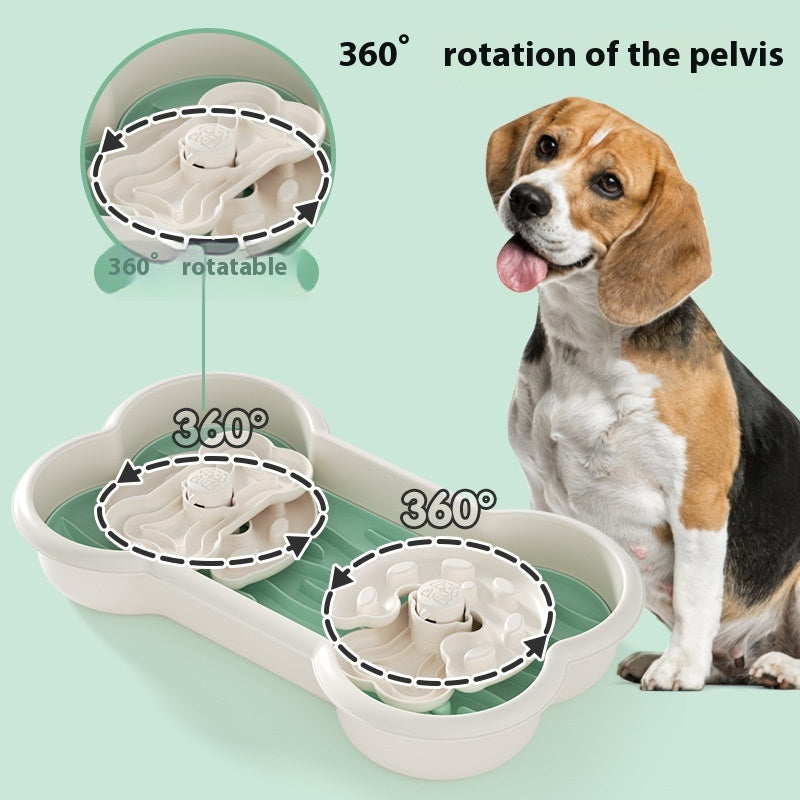 KFX-5664957 Slow Feeder Pet Bowl for Dogs, Educational Anti-Choke Design, Available in Lake Blue, Pink, Yellow - 25x43x7.5cm
