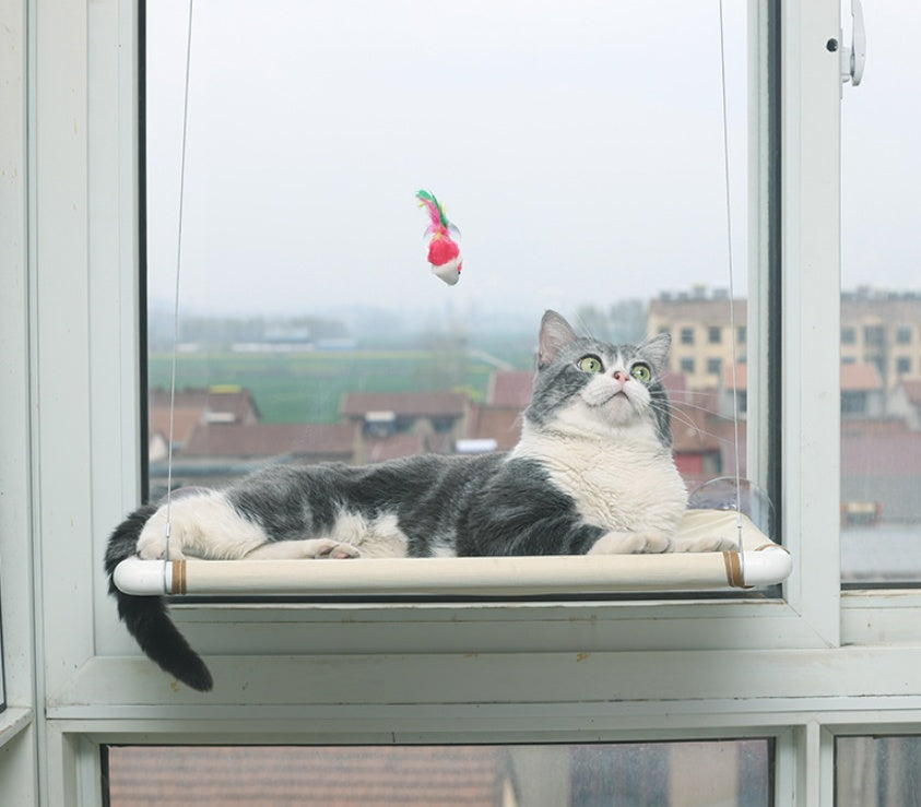 KFX-5665725 Cat Hammock Nest for Comfortable Relaxation – Off-White and Black Mesh Options, 55*35cm, Supports Up to 17.5kg