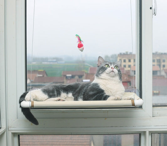 KFX-5665725 Cat Hammock Nest for Comfortable Relaxation – Off-White and Black Mesh Options, 55*35cm, Supports Up to 17.5kg