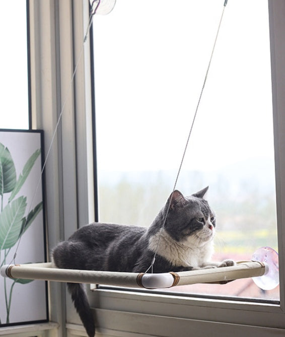 KFX-5665725 Cat Hammock Nest for Comfortable Relaxation – Off-White and Black Mesh Options, 55*35cm, Supports Up to 17.5kg