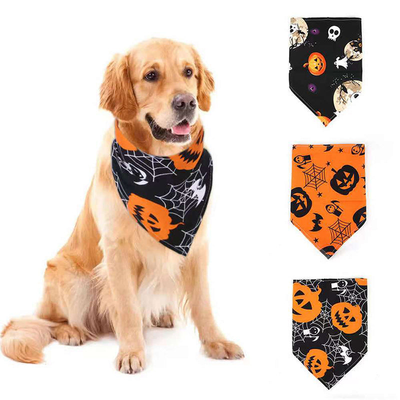 KFX-5666493 Pet Halloween Skull Triangle Scarf Bib for Dogs and Cats