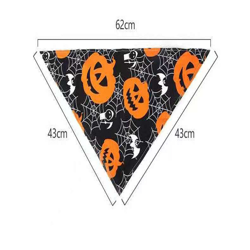 KFX-5666493 Pet Halloween Skull Triangle Scarf Bib for Dogs and Cats