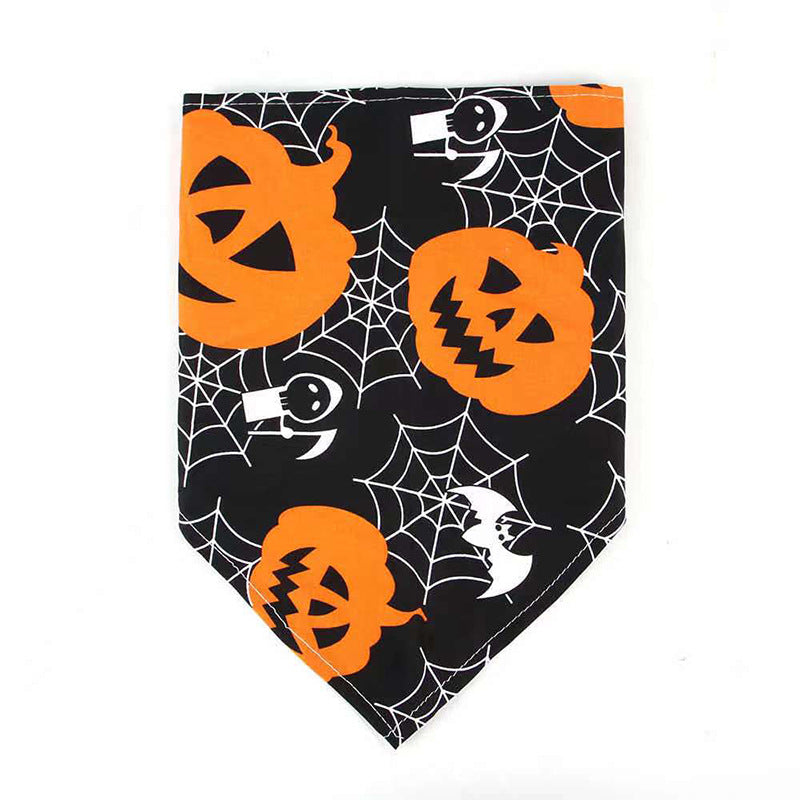 KFX-5666493 Pet Halloween Skull Triangle Scarf Bib for Dogs and Cats