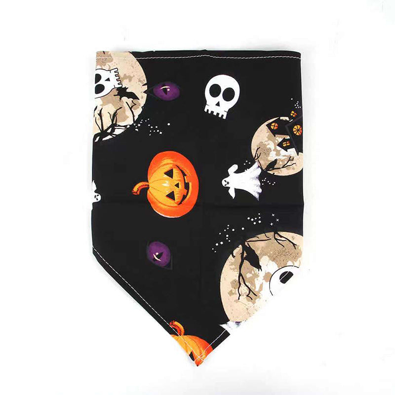 KFX-5666493 Pet Halloween Skull Triangle Scarf Bib for Dogs and Cats