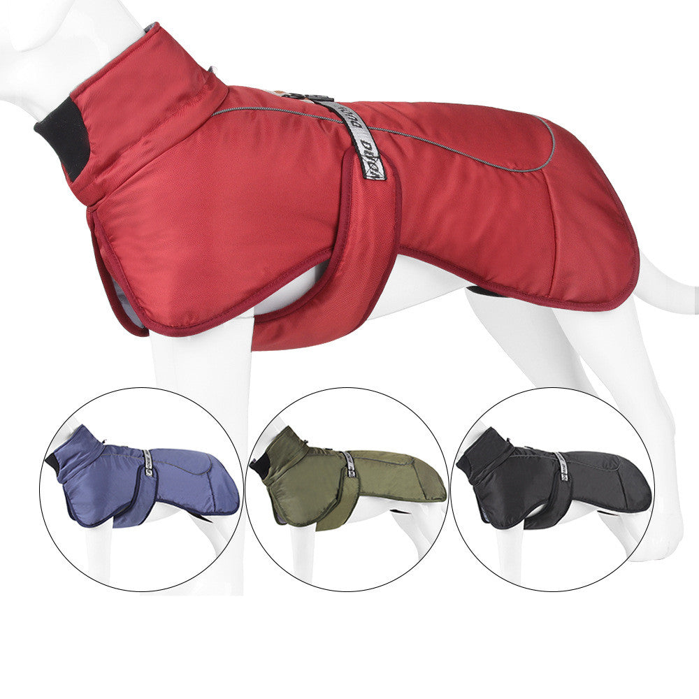 KFX-5668285 Thickened Dog Cloak Style Warming Vest with Reflective Safety Features
