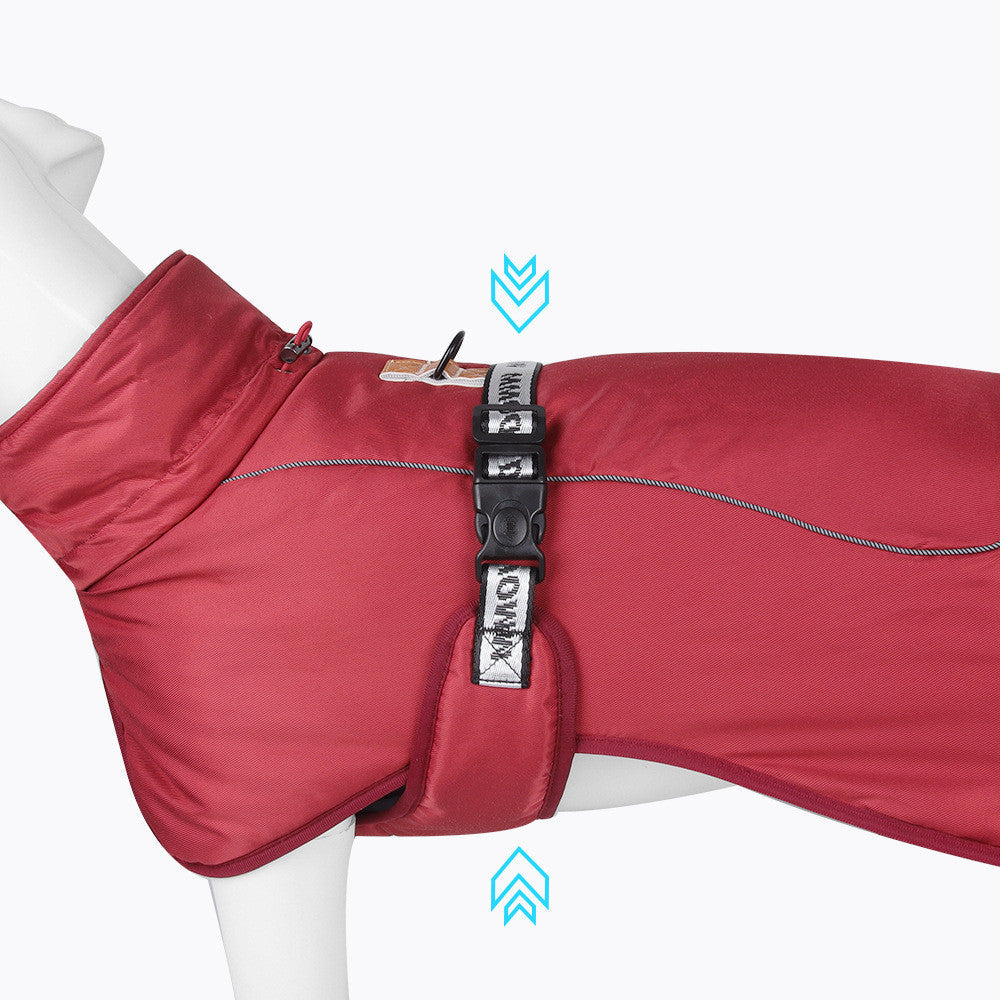 KFX-5668285 Thickened Dog Cloak Style Warming Vest with Reflective Safety Features