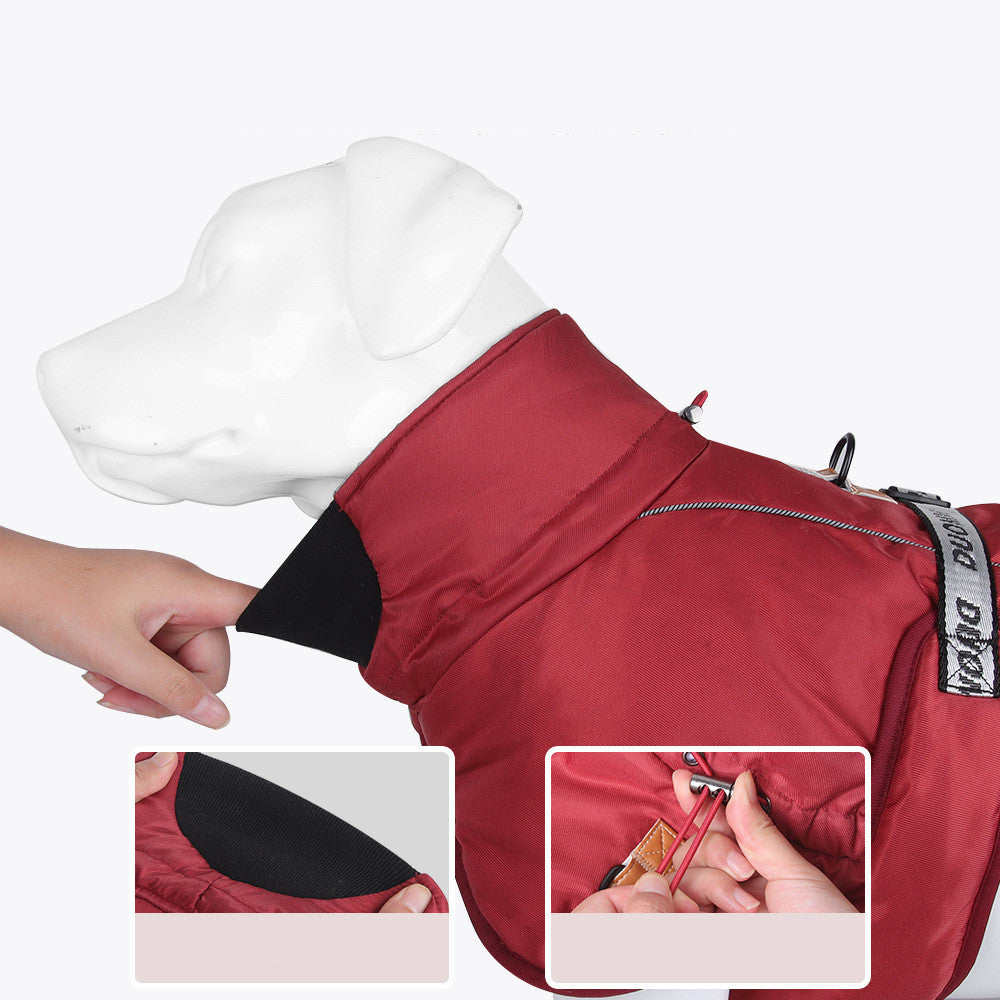 KFX-5668285 Thickened Dog Cloak Style Warming Vest with Reflective Safety Features