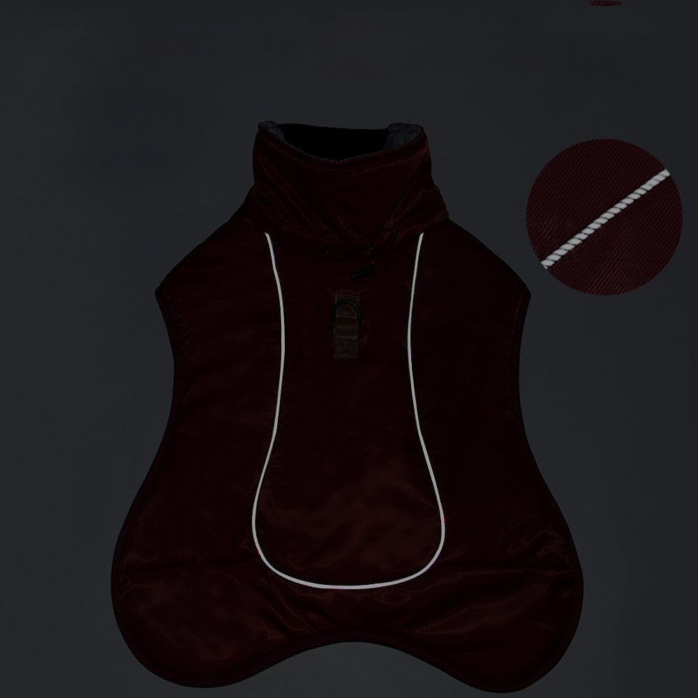 KFX-5668285 Thickened Dog Cloak Style Warming Vest with Reflective Safety Features