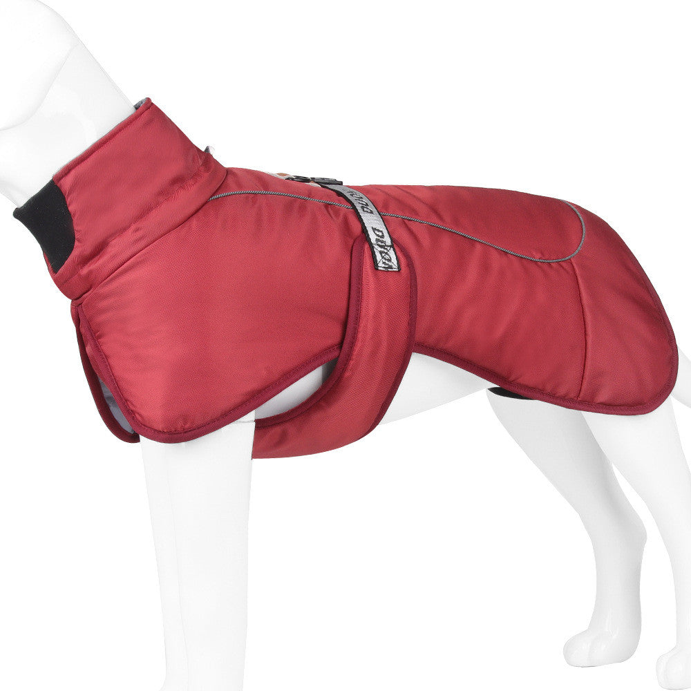 KFX-5668285 Thickened Dog Cloak Style Warming Vest with Reflective Safety Features