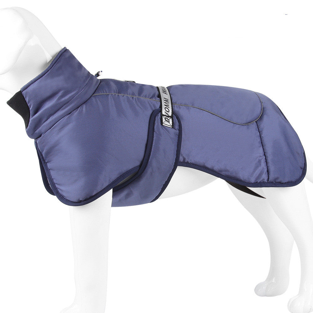 KFX-5668285 Thickened Dog Cloak Style Warming Vest with Reflective Safety Features