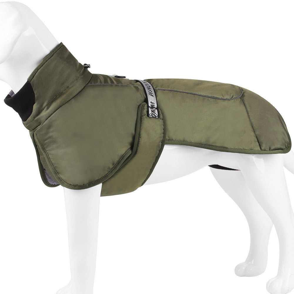 KFX-5668285 Thickened Dog Cloak Style Warming Vest with Reflective Safety Features