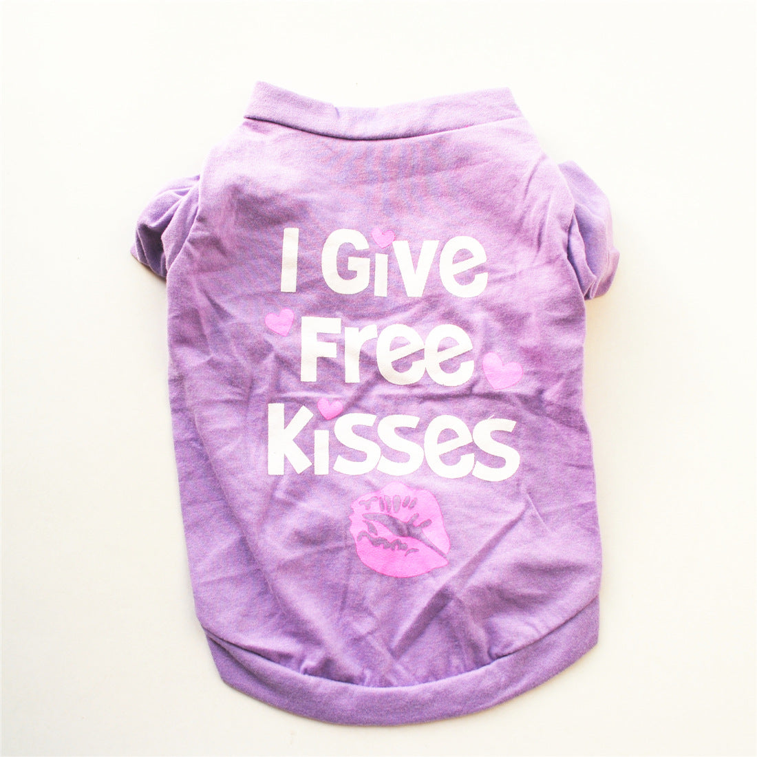 KFX-5670461 Breathable Cotton Short-Sleeved T-Shirt for Puppies in Taro Purple, Blue, and Rose Red