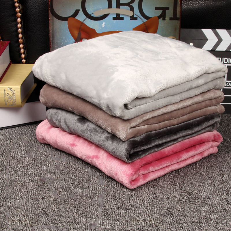 KFX-5670717 Cozy Coral Fleece Pet Blanket for All Seasons - Soft Flannel Cushion Nest