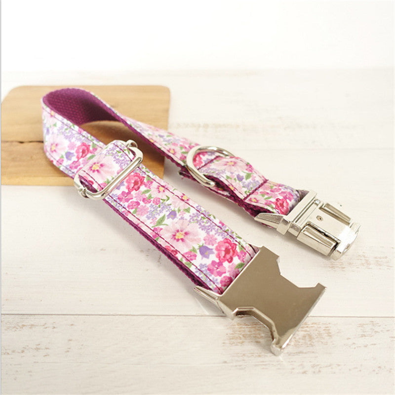 KFX-5671869 Pink Fairy Dog Leash and Collar Set - Durable Polyester Traction Strap for Everyday Use