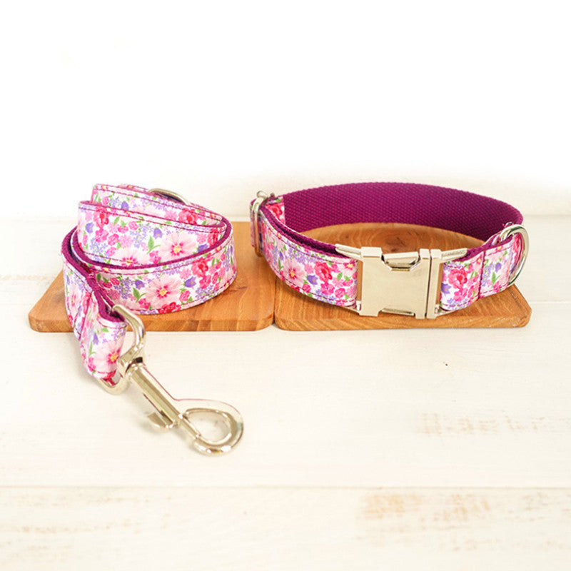 KFX-5671869 Pink Fairy Dog Leash and Collar Set - Durable Polyester Traction Strap for Everyday Use