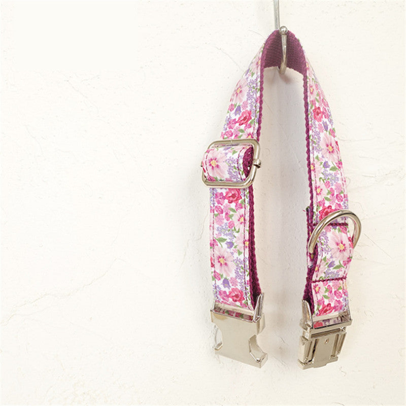 KFX-5671869 Pink Fairy Dog Leash and Collar Set - Durable Polyester Traction Strap for Everyday Use