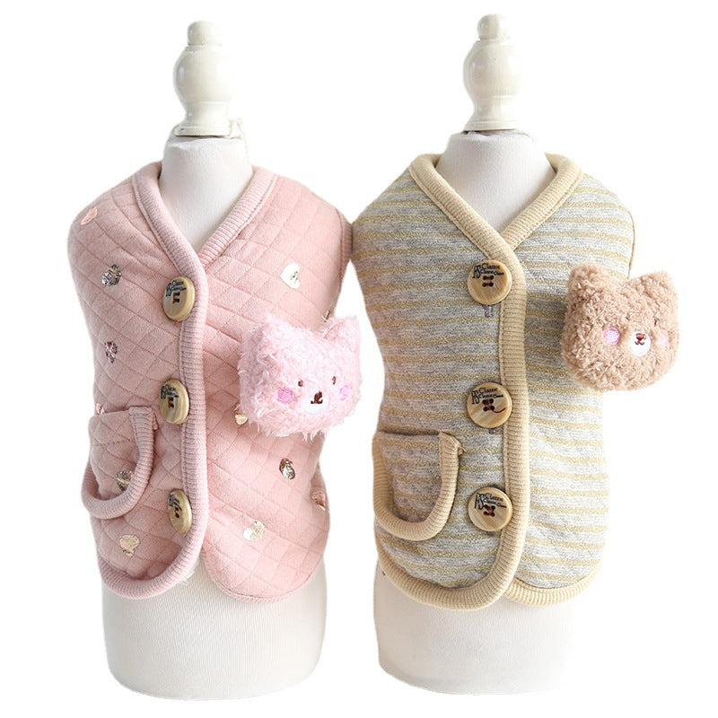 KFX-5674429 Stylish Bronzing Print Vest for Cats and Dogs - Fashionable Cloth Design