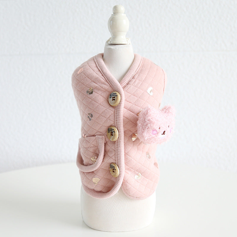 KFX-5674429 Stylish Bronzing Print Vest for Cats and Dogs - Fashionable Cloth Design