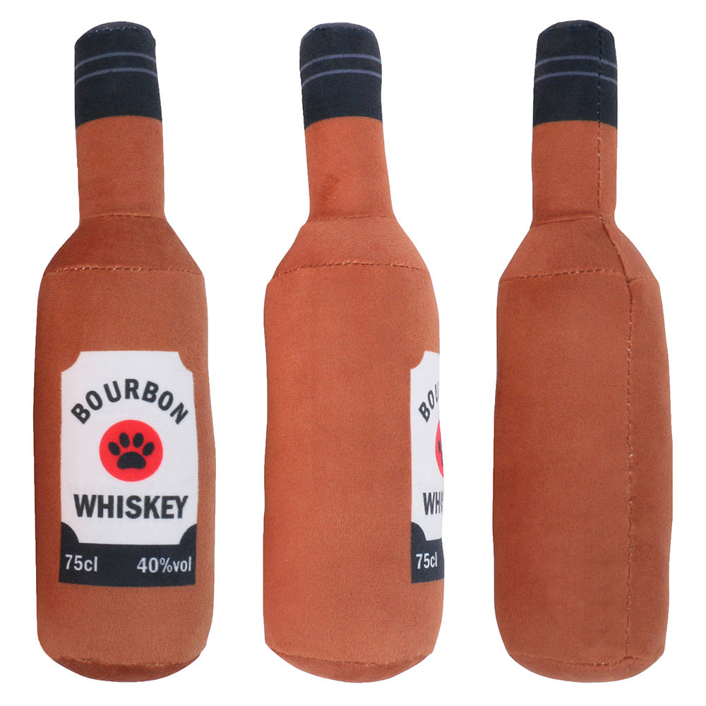 KFX-5674685 Crystal Soft Lined Nylon Pet Toy in White Vodka, Orange Agave, and Coffee Whisky