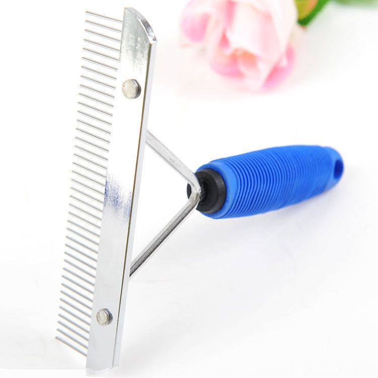 KFX-5675453 Pet Grooming Comb with Rubber Handle and Needle Design