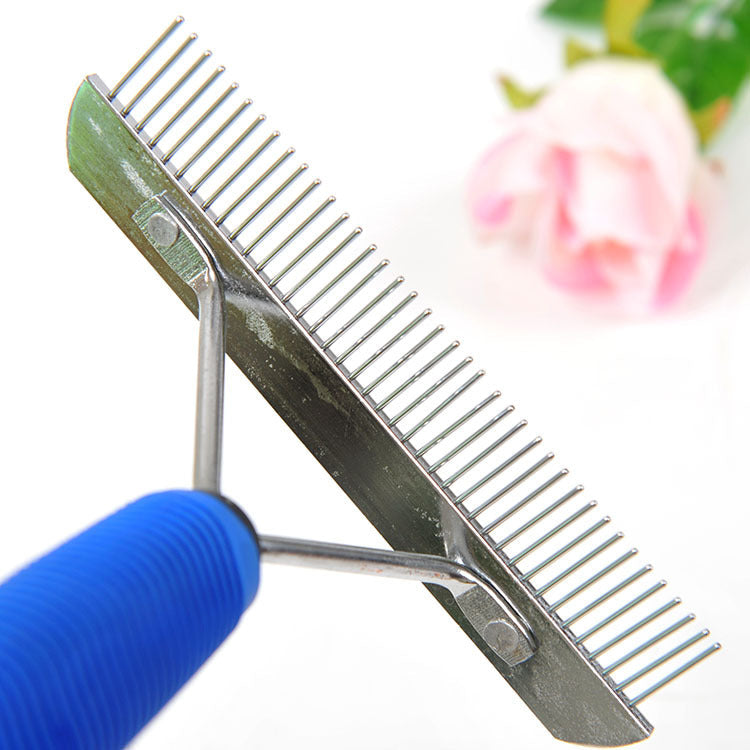 KFX-5675453 Pet Grooming Comb with Rubber Handle and Needle Design