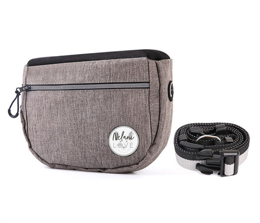 KFX-5676093 Portable Pet Snack Bag for Dog Training and Walks, Durable Oxford Material, Easy Access Design
