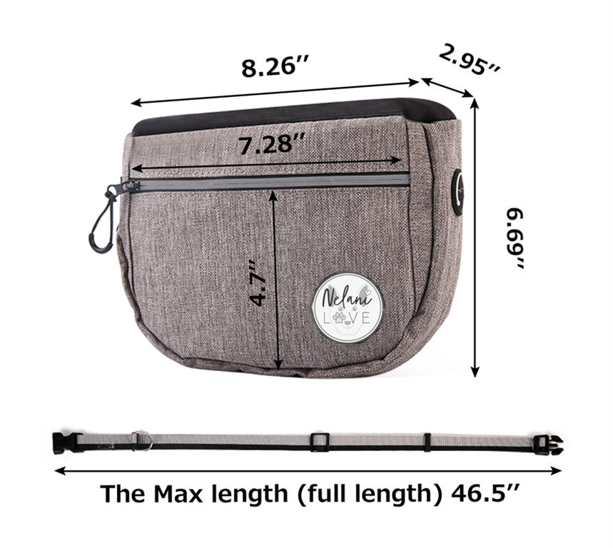 KFX-5676093 Portable Pet Snack Bag for Dog Training and Walks, Durable Oxford Material, Easy Access Design