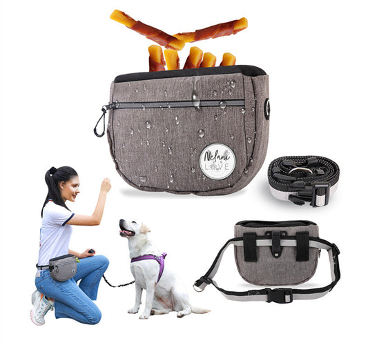 KFX-5676093 Portable Pet Snack Bag for Dog Training and Walks, Durable Oxford Material, Easy Access Design