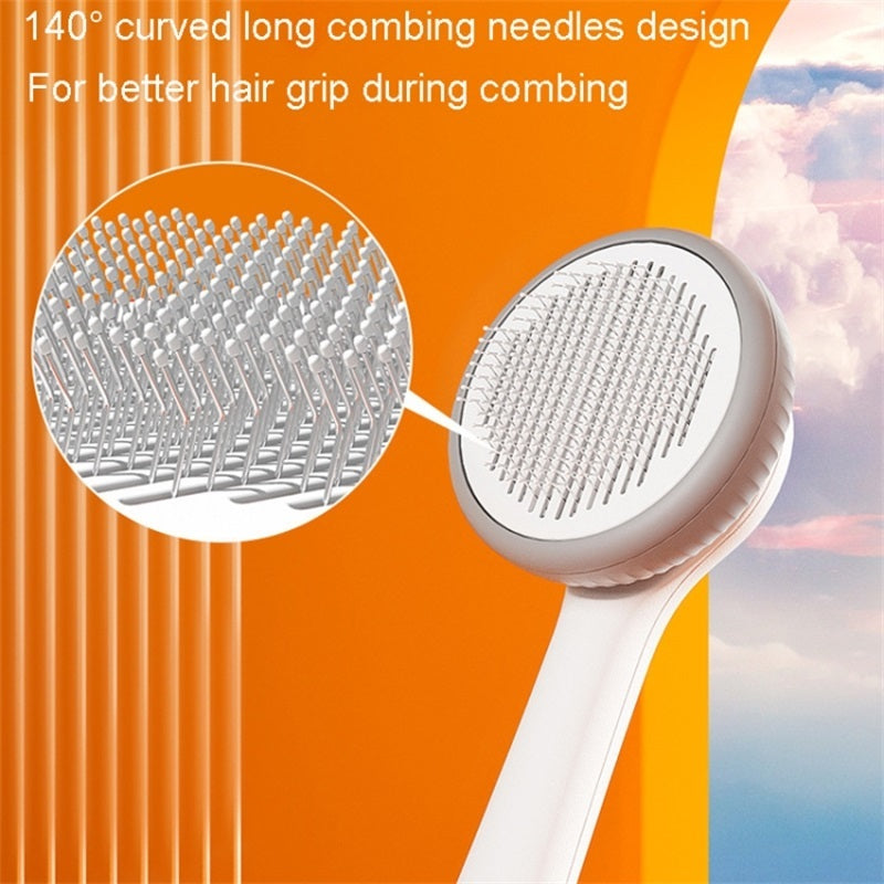 KFX-5677117 Self-Cleaning Slicker Brush for Cats and Dogs - Removes Tangled Hair and Loose Fur